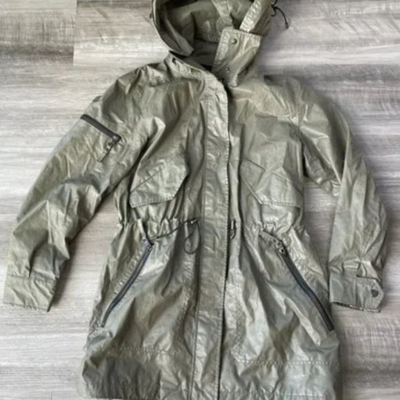 SAM. Coated Hooded Mid-Length Parka Utility Jacket - Picture 2 of 2